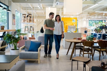 Shoppers in home goods store