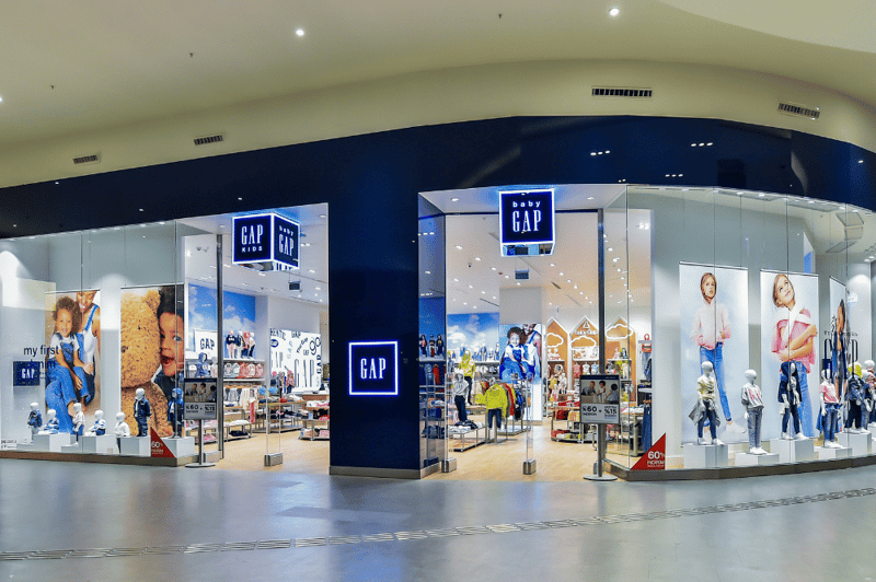 GAP store exterior representing effective inventory planning and demand forecasting in kidswear.