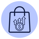 icon - increased sales - blue bg