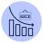 icon - reduction in clearance - blue bg