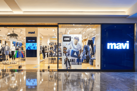 Mavi storefront representing inventory optimization through strategic retail planning and product availability.