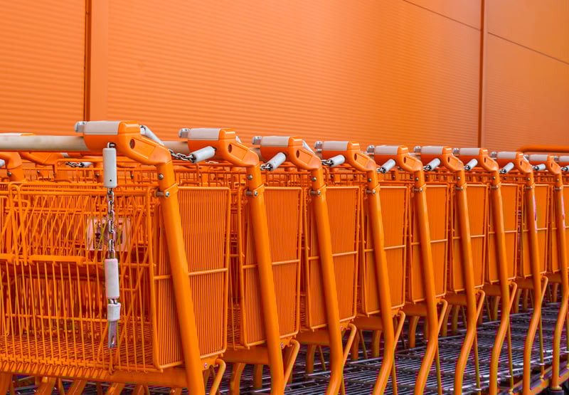 Orange shopping carts