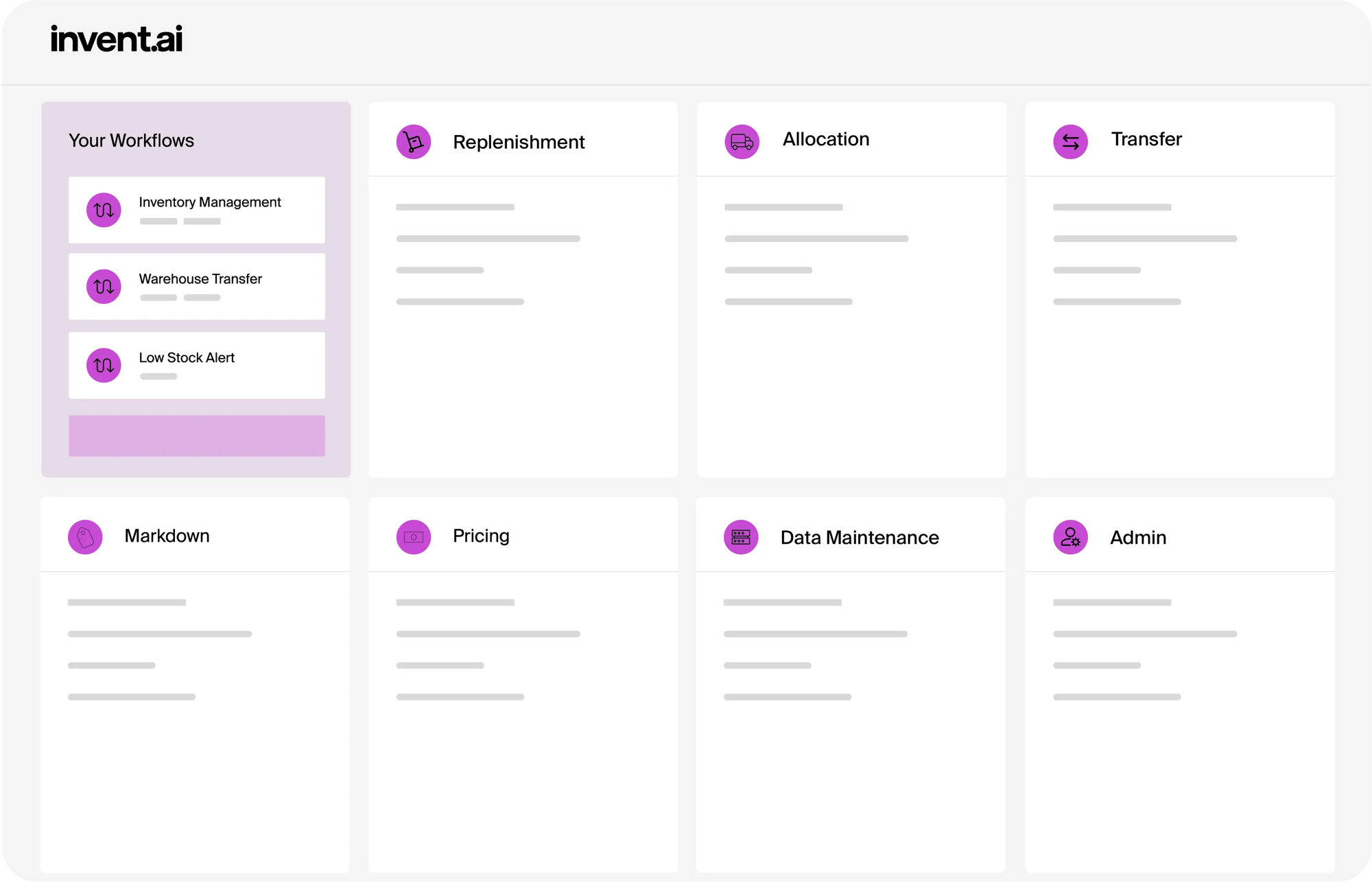 Interface utilisateur pour le réapprovisionnement