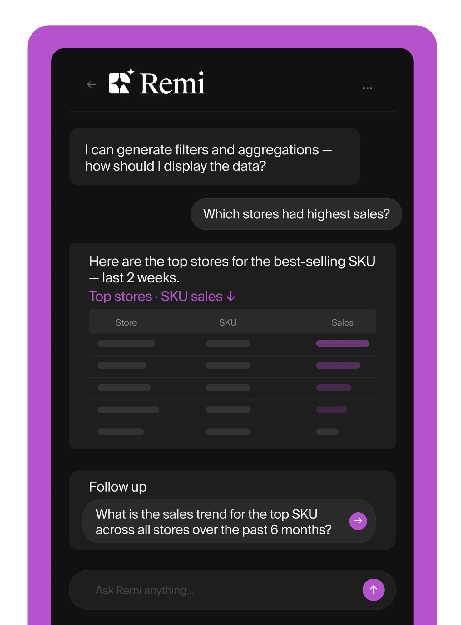 Remi chat interface