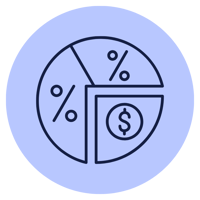 icon - gross margin improvement - blue bg