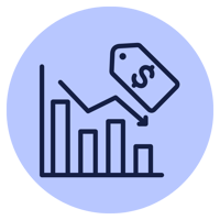 icon - lower markdown losses - blue bg