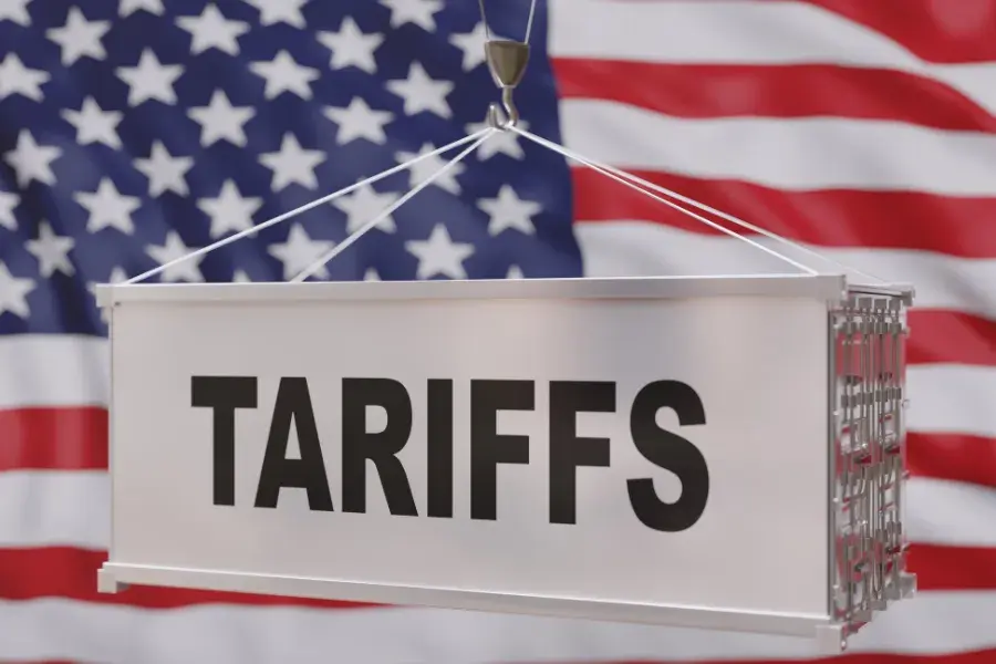 Shipping container labeled 