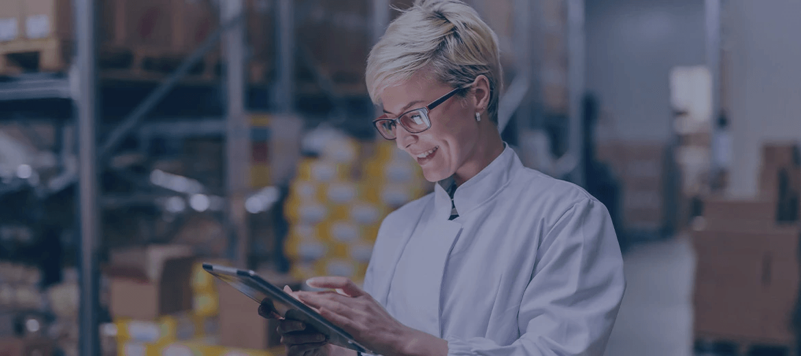 woman using optimize inventory technology
