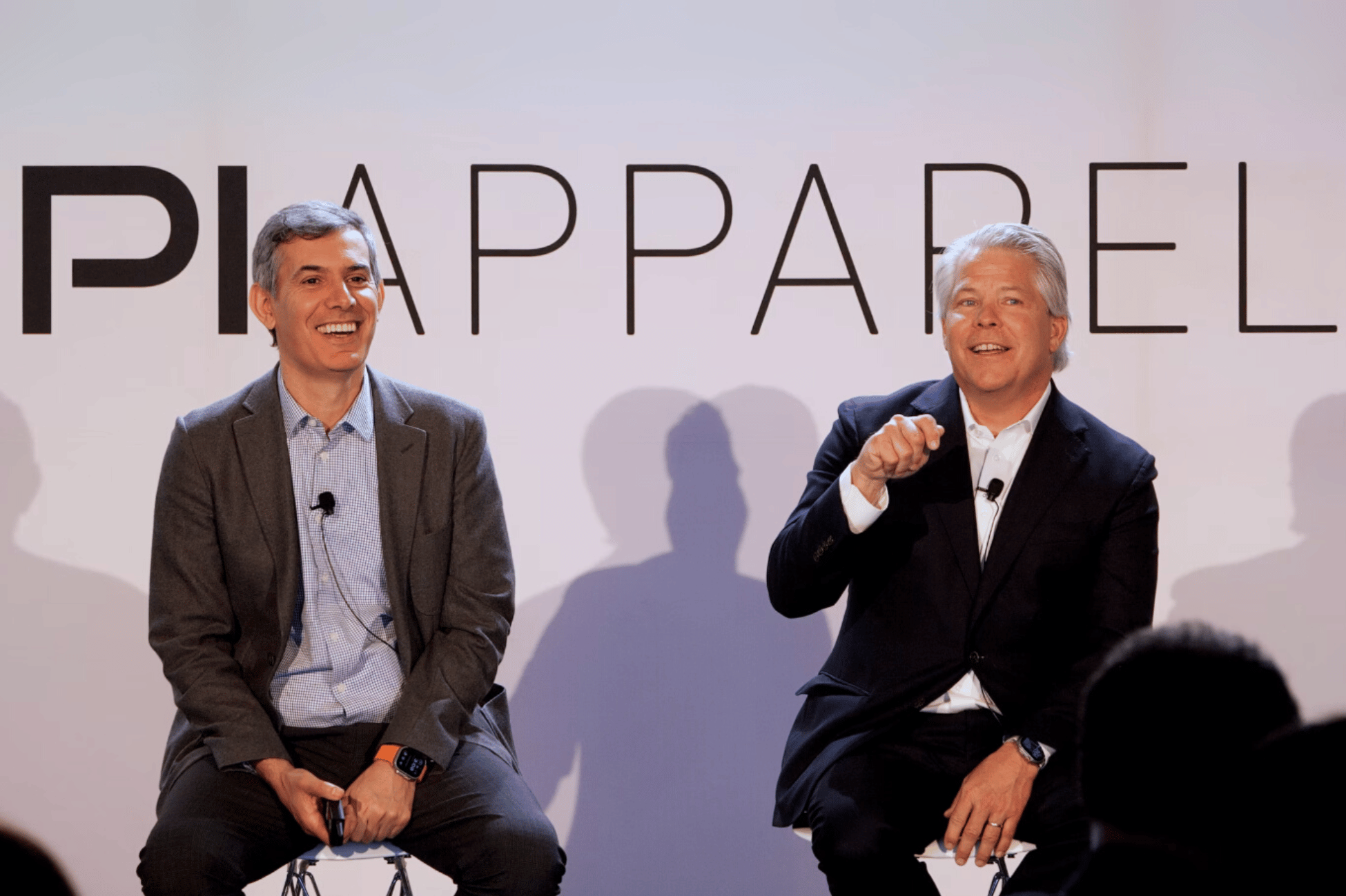 Tailored Brands and invent.ai executives at an apparel retail panel, emphasizing the strategic value of aligning brand goals and enhancing customer loyalty through targeted retail partnerships.