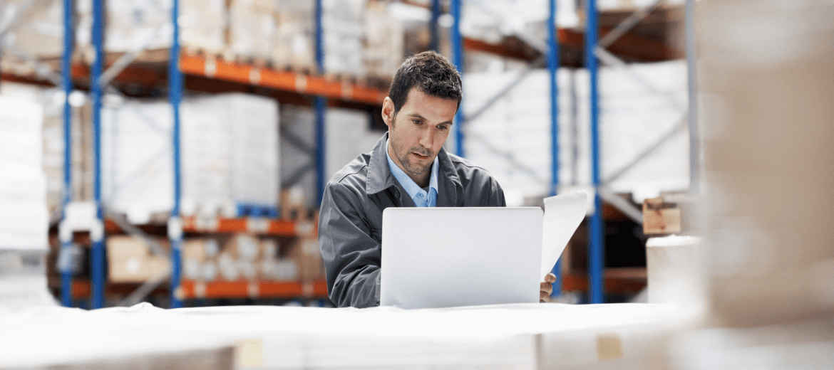 man determining lost sales in inventory