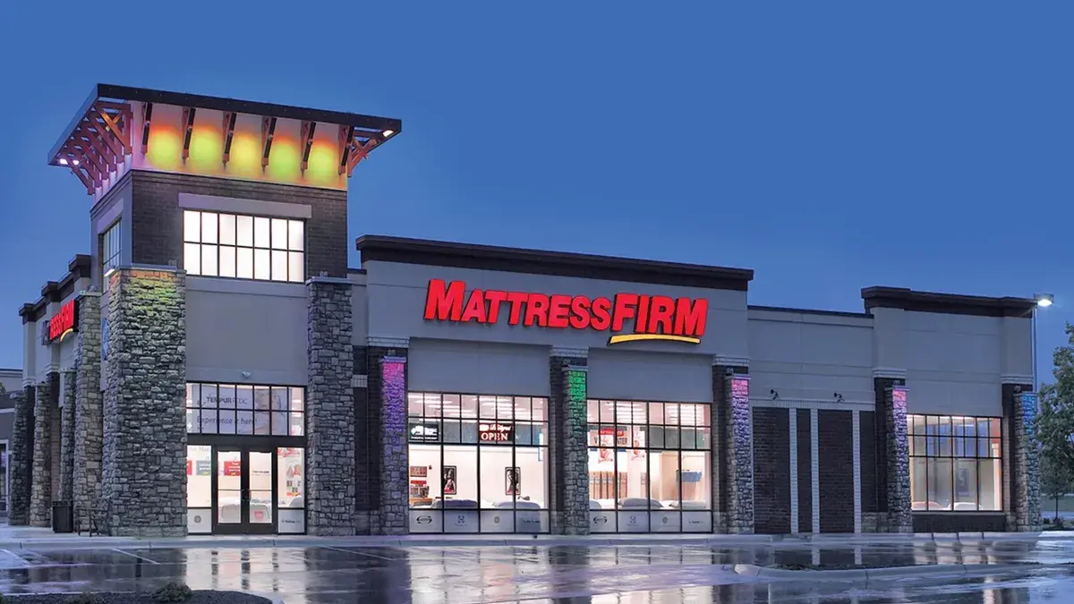 Mattress Firm storefront, symbolizing its partnership with invent.ai to enhance retail supply chain efficiency using AI forecasting