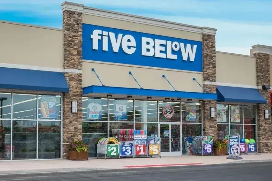 Exterior of a Five Below store, representing the retailer’s use of invent.ai’s AI-powered forecasting platform to optimize inventory and replenishment operations.