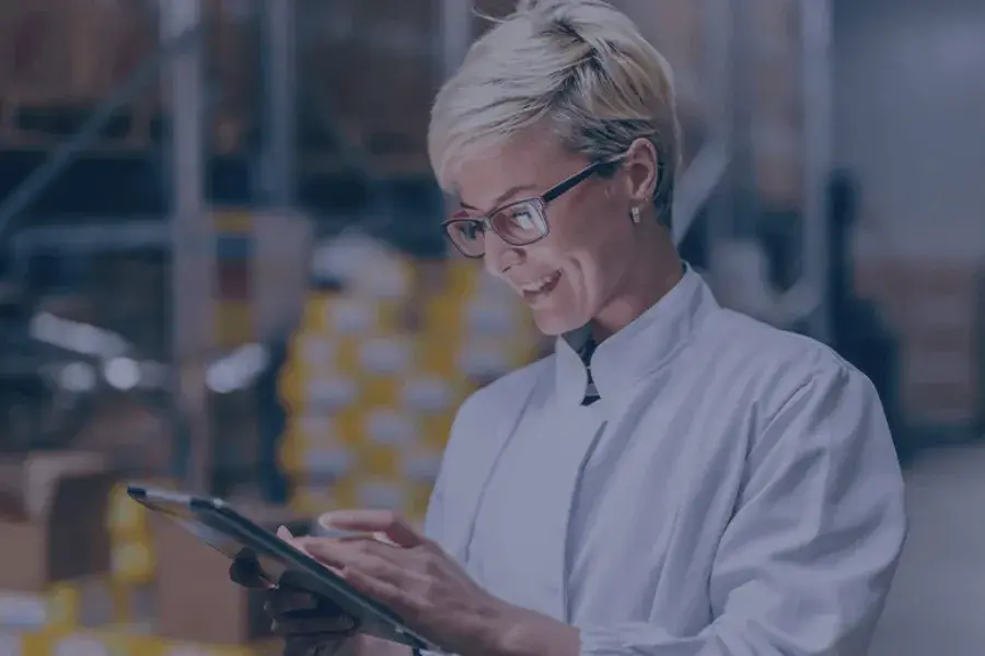 woman using optimize inventory technology