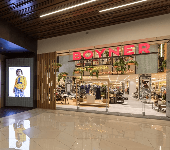 Boyner store entrance showcasing retail inventory, highlighting transfer optimization in stock management.
